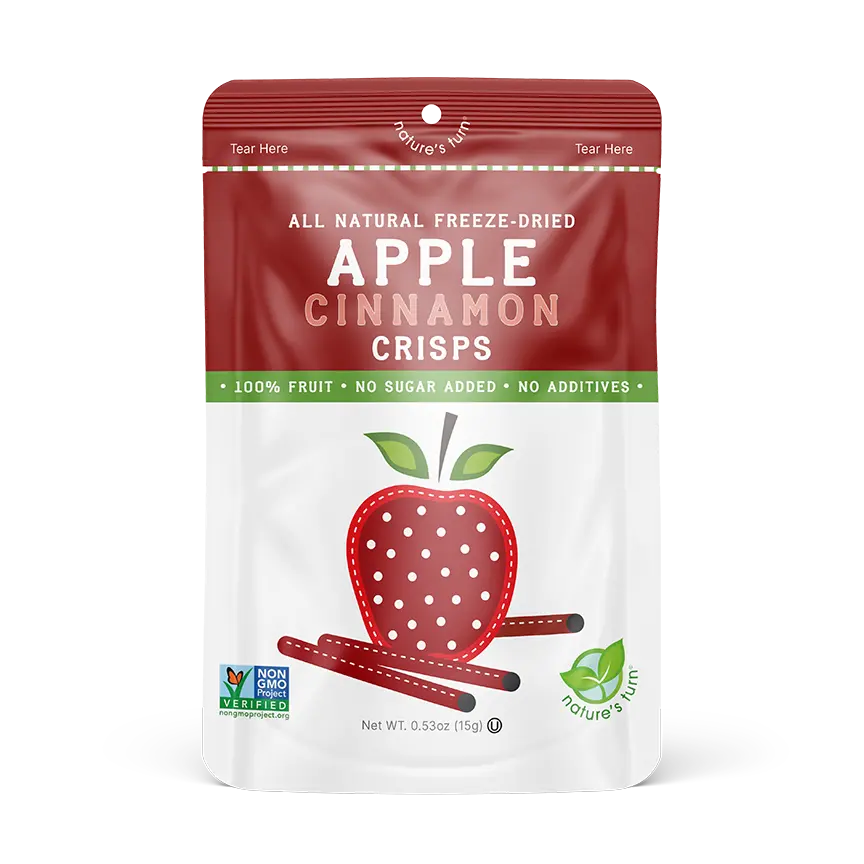Nature's Nurt Freeze-Dried Apple Cinnamon Crisps Dry Snack - Plant-Based, Superfood, No Sugar Added, Gluten Free, Vegan, Paleo Friendly, Kosher, Non-GMO, 100% Fruit, Naturally Nutritious