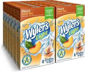 Wyler's Light Singles To Go Powder Packets, Water Drink Mix, 96 Single Servings, Peach Iced Tea, 7 Ounce (Pack of 12), 5.64 Ounce