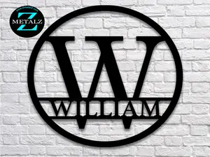 Personalized Metal Monogram Sign  Family Name Door Wreath Wall art