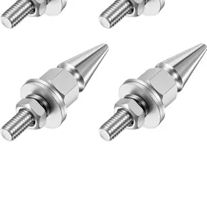 4PC Spike License Plate Bolts Heavy Duty Custom Hardware for Trucks & Cars Durable Metal Fasteners