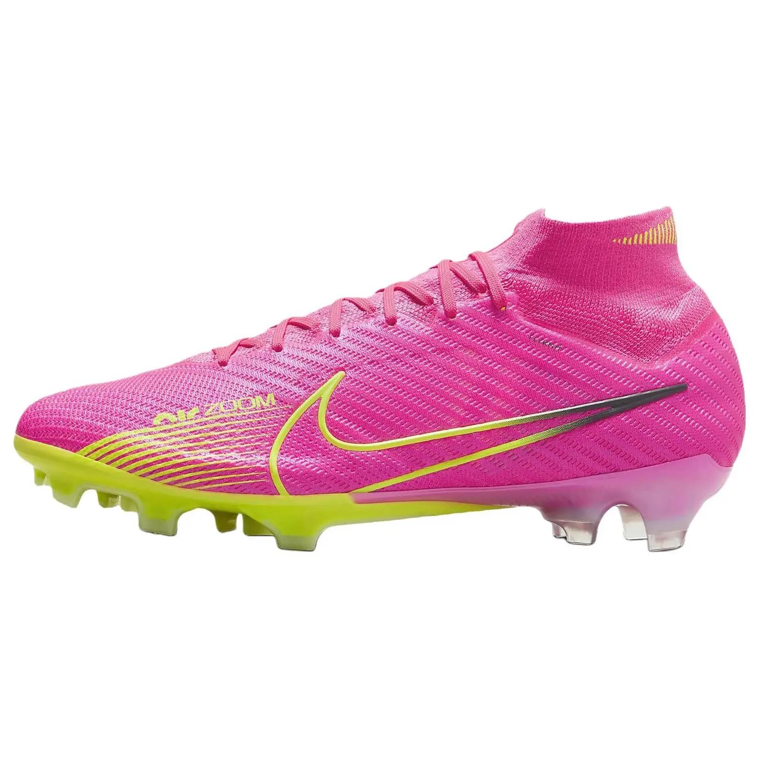 Nike Zoom Mercurial Superfly 9 Elite FG Luminous Pack Cushioned Durable Soccer Cleats Unisex Pink Blast Gridiron Volt DJ4977-605