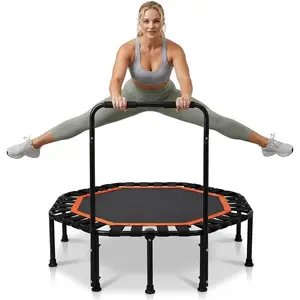 Lunai 42-Inch Octagonal Indoor Rebounder with Handle | Compact Fitness Trampoline for Adults &  | Safe, Sturdy  Cardio Trainer for Exercise &