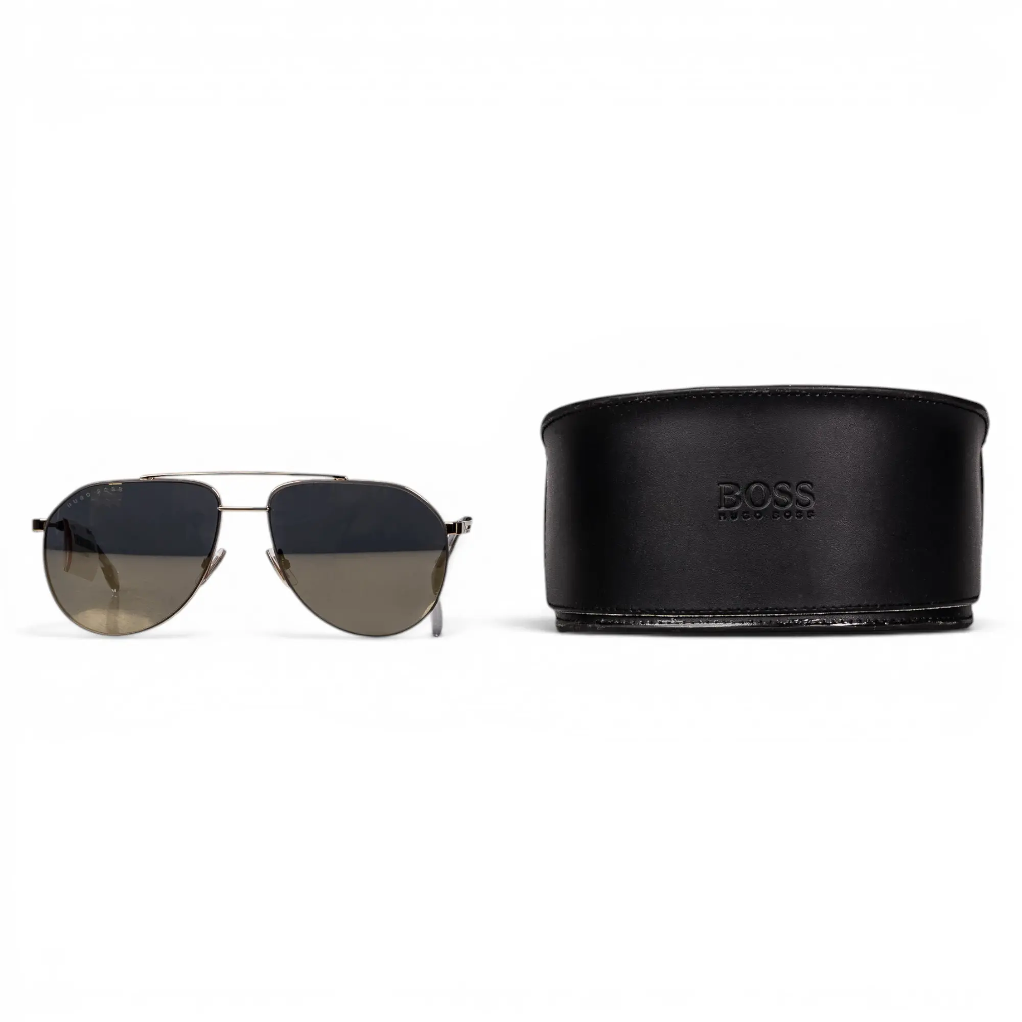 Pre-owned Aviators Gun Metal Grey Lens Sunglasses E26072627
