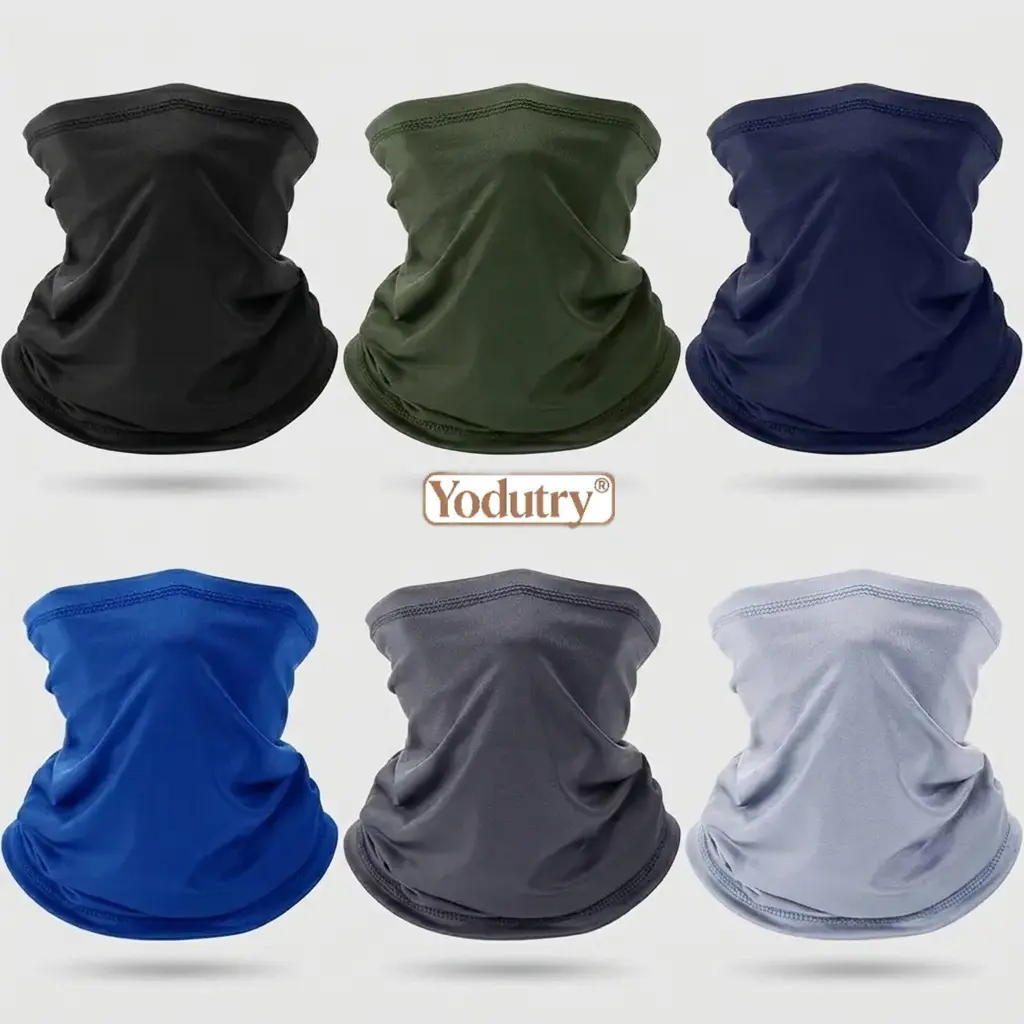 Yodutry 6-Pack Neck Gaiter, Polyester Blend Sports Protective Gear for Men - UV Protection, Flatlock Seams, Dust & Wind Guard, Cool All Day Summer Face Cover Scarf Bandana, One Size Fits Most, Outdoor Wear