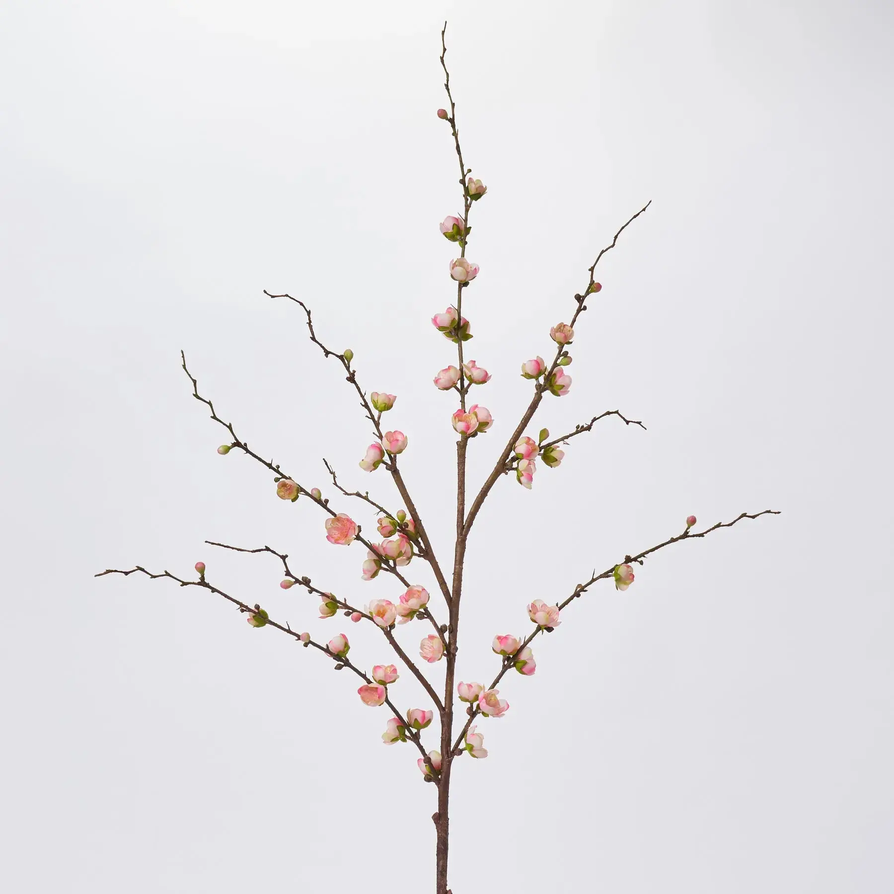 50" Tall Artificial Pink Flowering Silk Quince Faux Branch Spray, Floral Decor, All Seasons Home Decor Accent, Artificial Pink Flower Arrangement