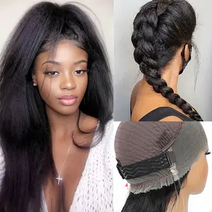 Kinky Straight 360 Pre Cut Glueless Wigs Human Hair Pre Plucked 360 Hd Transparent Lace Front Wigs Human Hair No Glueyaki Straight Wigs For Women Pre Cut Pre Plucked 3S Ready To Wear For Beginners TikTokShopBlackFriday