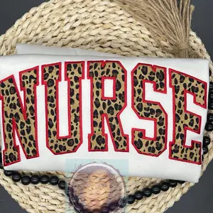 Nurse Leopard print Embroidered sweatshirt icu nurse nurse sweatshirt