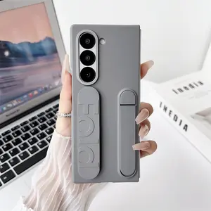 Wristband Foldable Stand Funda for Samsung Galaxy Z Fold 6 4 5 3 Fold7 5G Case Front Glass Lens Protection PC Plastic Cover Capa