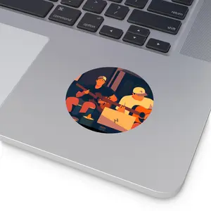 Pat & Canaan Merch - Musical Vibe Round Vinyl Stickers