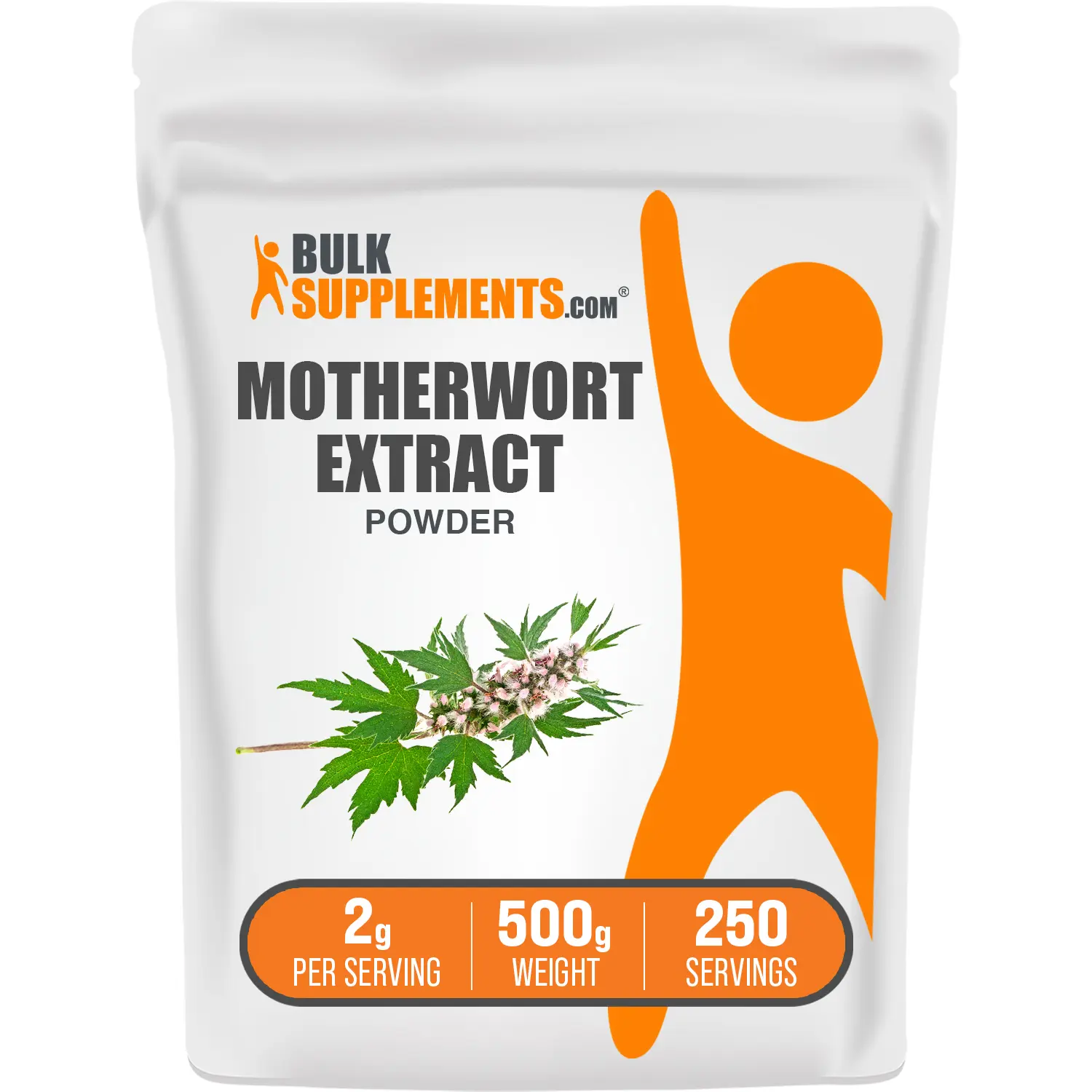 BulkSupplements Motherwort Extract Powder - Natural Antioxidant Dietary Supplement for Adults, Unflavored, Supports Heart & Digestive Health - 500g Container, 2g per Serving