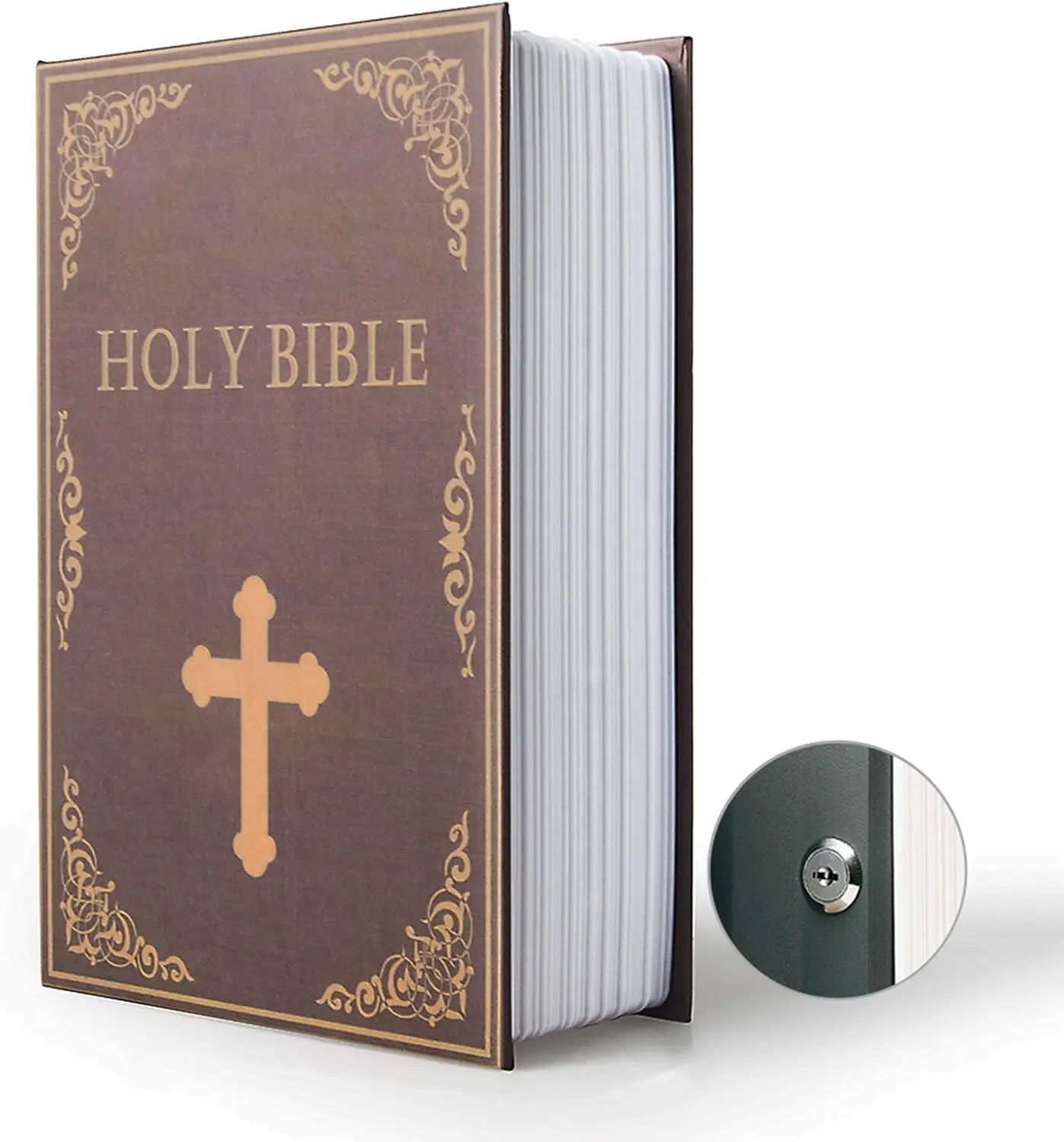 Diversion Book Safe Storage Box 9.5"×6"×2.2" with Security Key Lock, Hidden Safe Design for Secure Storage