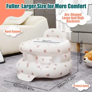 Upgraded Inflatable Baby Floor Seat 3-36 Months Portable High Back Support Air Pump Included for Infants Sit Upright Comfortable Travel Activity Chair