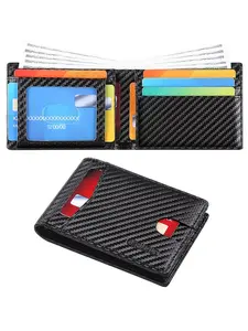 Geruola Men's Ultra-Thin Anti-Theft Folding Wallet, Business Wallet, Business Style Wallet, Slim Front Card Slot, Large Capacity, 9 Card Slots, Perfect Gift for Couples