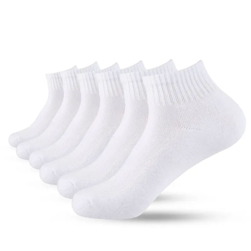 6-Pair Unisex Low Cut Cotton Soft Sweat-Extracting Athletic Sports Socks, Anti-Slip Cushion Socks for Running Workouts, Value Pack