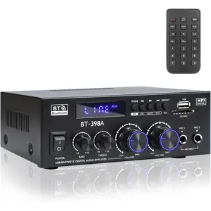 BT-398A Stereo Audio Amplifier, Receiver for Speakers Max 900W, 2.0  Stereo Receiver with FM Radio, USB/SD/AUX Optical & Coaxial Inputs,Amplifier  Audio for Passive Speakers