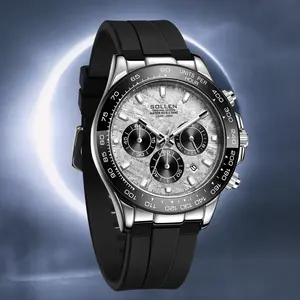 【Holiday Haul】SOLLEN Men’s Multifunctional Quartz Watch – Day/Date Display, 24-Hour Chronograph, Modern & Stylish Design | Silicone Strap,  Perfect Gift for Christmas, Birthdays (Boyfriend/Husband),, Father’s Day & Wedding Anniversaries – 713