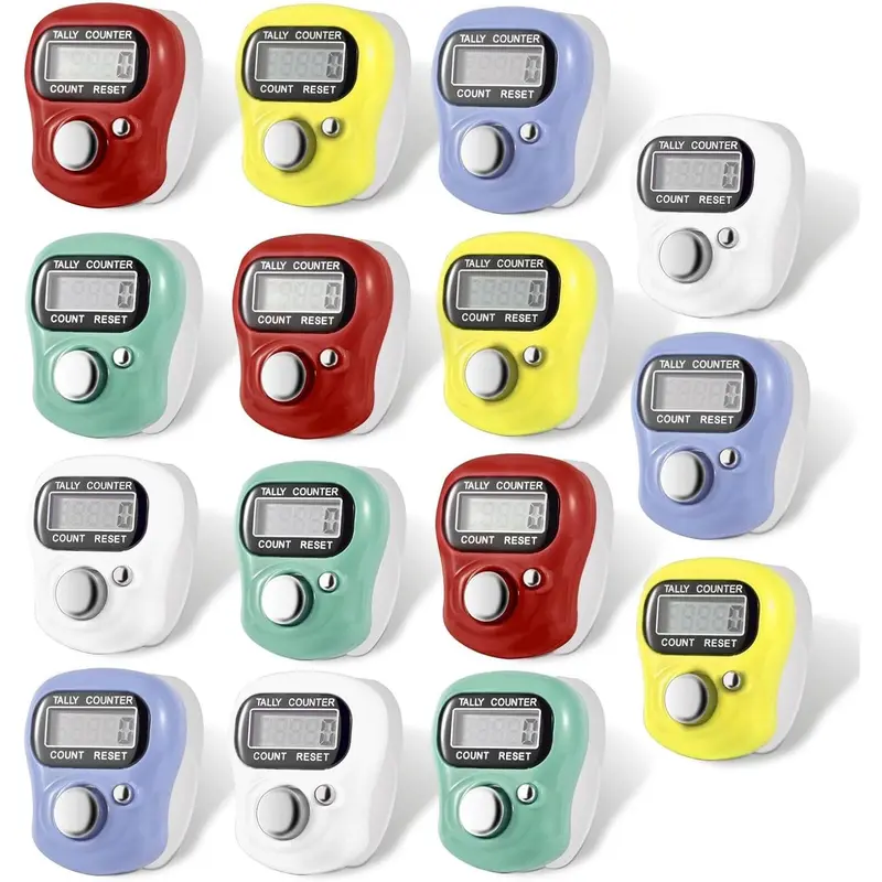 LANFENG Electronic Finger Counter LCD Electronic Digital Display Finger Hand Tally Counter Counting Rechargeable Green White Rechargeable Counter Lig