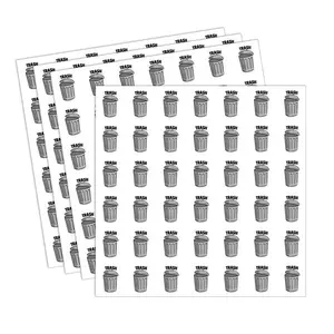 Self-Adhesive Trash Can Sticker, Fun Design, Ideal for Planners, Diaries, Office Organization, DIY Crafts, Creative Labeling