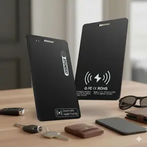 Ultra-Thin Rechargeable Tracker, Smart Key Finder, Smart Item Finder with Find My App, IP67 Waterproof, Perfect for Wallet Luggage Phone Passport Anti-Loss, Ideal Christmas Birthday Gift