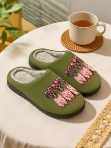 Heart Dachshund | Sweet Valentine's 1 Pair Faux Fur Lined Non-Slip Cozy Warm Home Plush Slippers For Girls (Lounging/Relaxing/Bedroom/Living Room) Autumn Winter