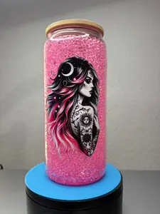 Vasos de cristal color rosa 16oz