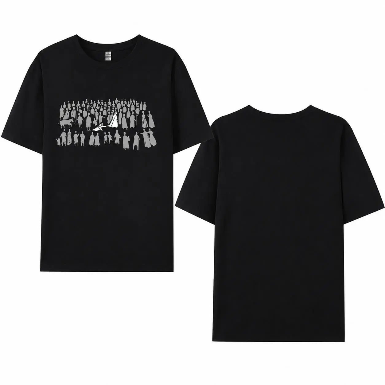 Women's Cotton Unisex Fantasy Graphic T-Shirt - Round Neck, Short-Sleeve Streetwear Top, Minimalist Art Quest Style for Gamers, Hero Silhouette, Casual Machine-Washable Tee