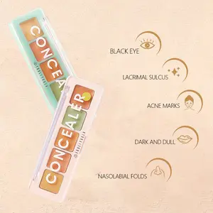 Multi-color concealer palette with 5 shades — high coverage, long-lasting color corrector cream