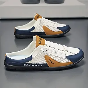 Men'S Fashionable Slip-On Casual Shoes - Non-Slip And Durable Half Slippers, Breathable And Comfortable Insoles, Made with Breathable Fabric Lining, Perfect for Indoor Use, Vacations, And Everyday Wear