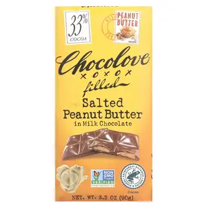Chocolove Filled Salted Peanut Butter in Milk Chocolate, 33% Cocoa, 3.2 oz  (90 g )
