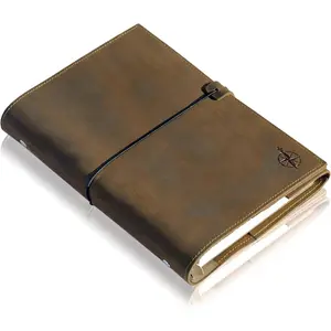 A5 Leather Binder Planner - Refillable 6 Ring Journal with Inner Pockets - Hand-Crafted  Organizer- Filofax Compatible. 2026/27 Monthly Weekly Calendar with Notes - 6" x 8.5"