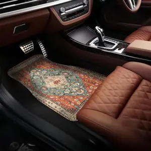Vintage Style Car Floor Mat, Non-slip Car Front & Rear Floor Mat, Universal Car Interior Decoration Accessories