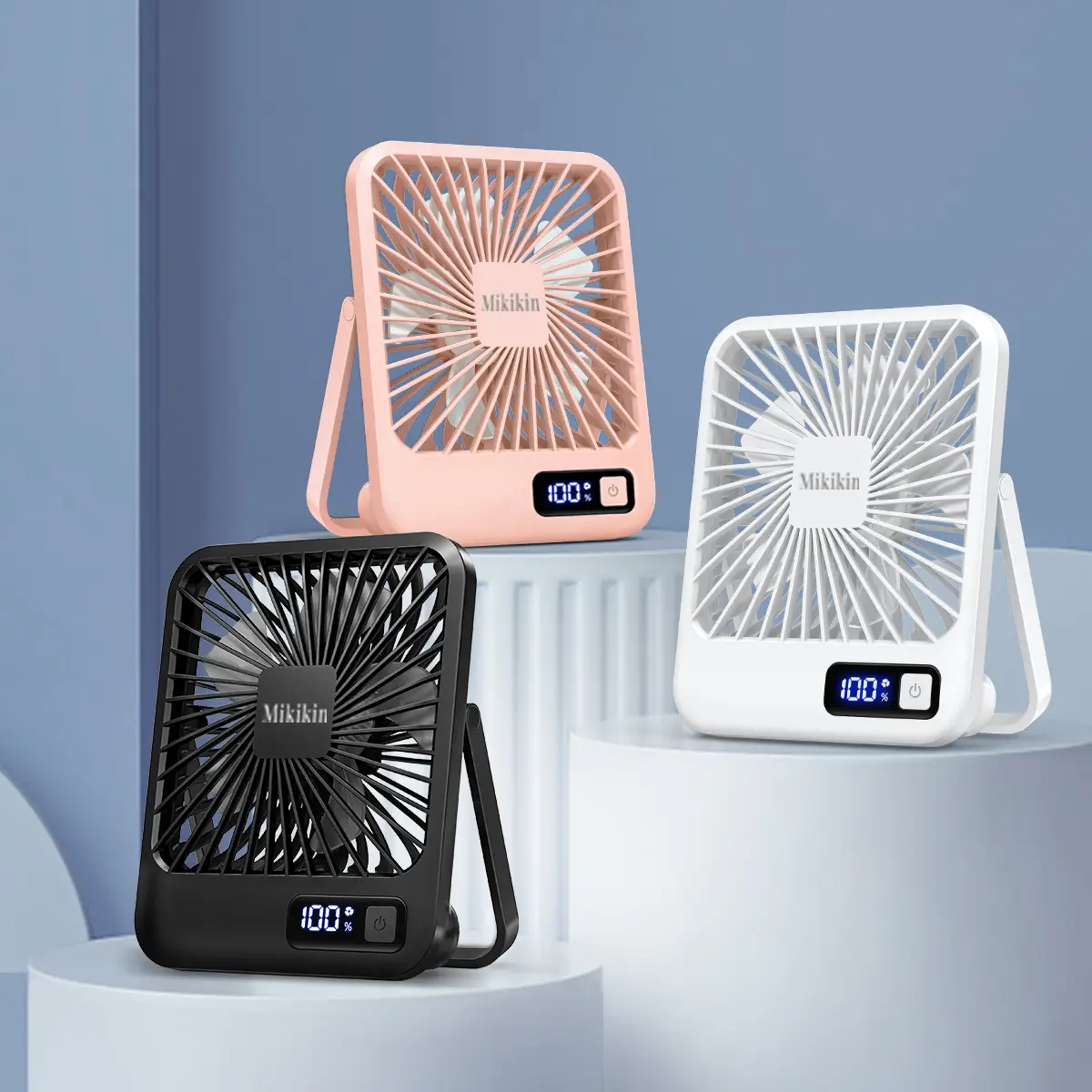 2000mAh Desk Fan,Battery Operated Fan,Portable Rechargeable USB Fan,180° Tilt Folding Personal Fan With Power Display, 5 Speeds Quiet Table Fan for De