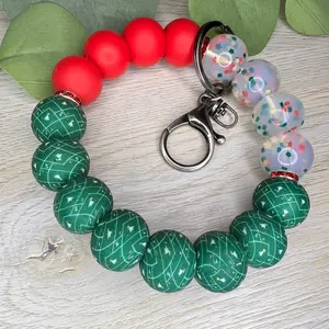 Christmas Pattern Wristlet Keychain