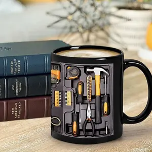 Creativity Funny Coffee Mug - Mechanic Toolbox Set pattern, 11oz Mug for Auto Mechanics, Unique Gifts for Birthdays, Holidays, Christmas, Perfect Coffee Cup Ceramic mug Drinkware Washable Reusable Reuse DFER