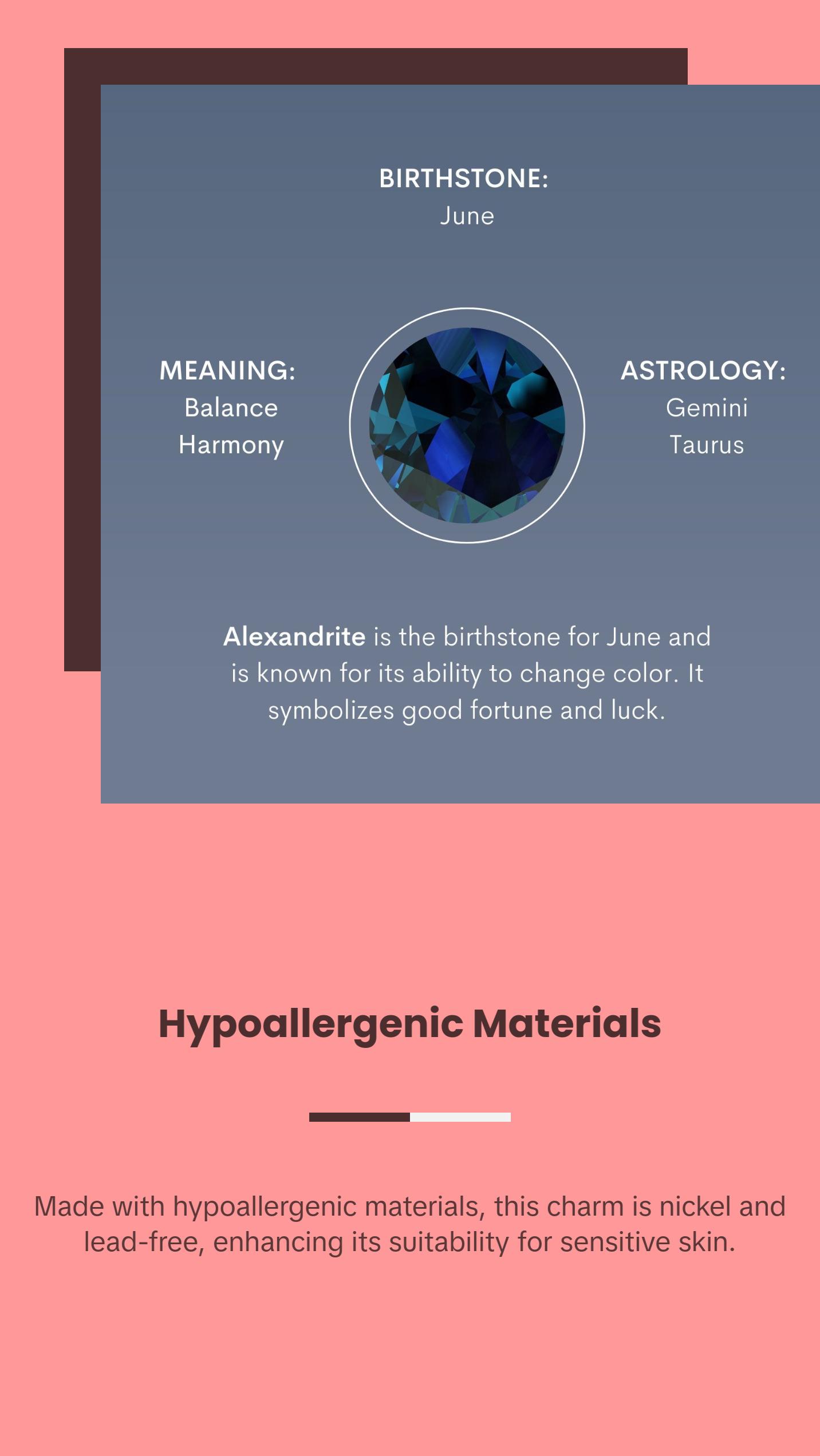 Alexandrite Silver Charm