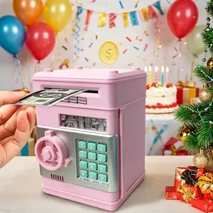 Stylish Mini Electronic ATM Piggy Bank for Children,Anti-theft Code Lock Money Jar with Automatic Bill Rolling Function,Coin Cash Dual Use Toy,Exquisite Practical Present for Boys Girls 6-13 Year Old Birthday Xmas Gift.teen girl gifts