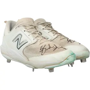 Brandon Nimmo New York Mets Autographed Game-Used White New Balance Cleats from the 2024 MLB Season - RG13313965-66 - Fanatics Authentic Certified