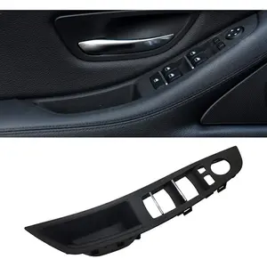 Driver Side Door Handle For 5 Series, Window Switch Armrest Panel, Inner Pull Trim Panel Cover Replacement 2010-2016 520,523,525,528,530,535 F10/F11 Black