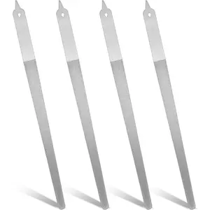 4PCS Metal Fingernail File,8 in Double-Sided Metal Nail File Men, Pointed Diamond Deb Nail Files, Suitable for Manicure, Pedicure, Salon Home Use, Silver