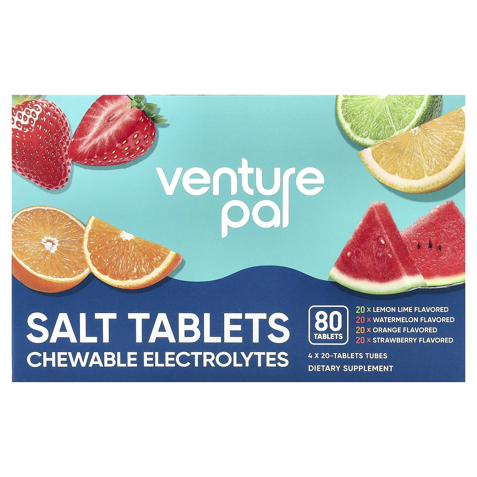 Venture Pal Salt Tablets Chewable Electrolytes, Variety Pack, 80 Tablets Venture Pal Salt Tablets Chewable Electrolytes, Variety Pack, 80 Tablets