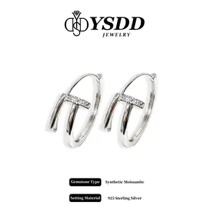 【11.15 Hoop Earring】Timeless 4CM TT Nail Hoop vvs Synthetic Moissanite Earrings in 925 Sterling Silver
