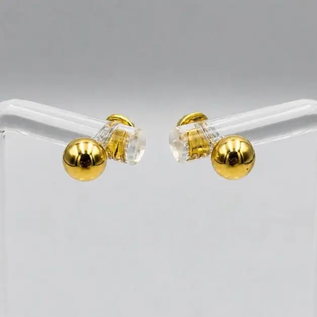 18K Gold Ball Stud Earrings