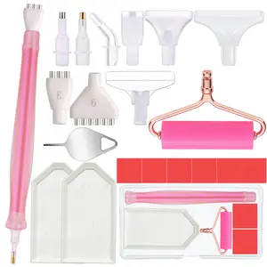 ZYNYXY 20PCS Diamond Art Pens Kits, Resin Diamond Painting Pen with Plastic Pen Tips and Roller Tips, More Comfortable and Faster, for Diamond Paintings Hobby (Pink)