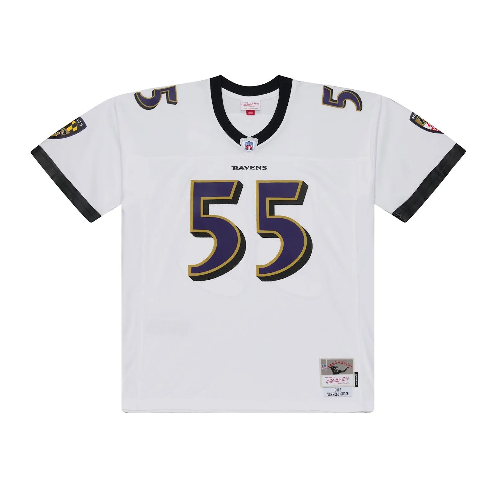NFL WHITE LEGACY JERSEY BALTIMORE RAVENS 2003 TERRELL SUGGS Throwback Mitchell & Ness