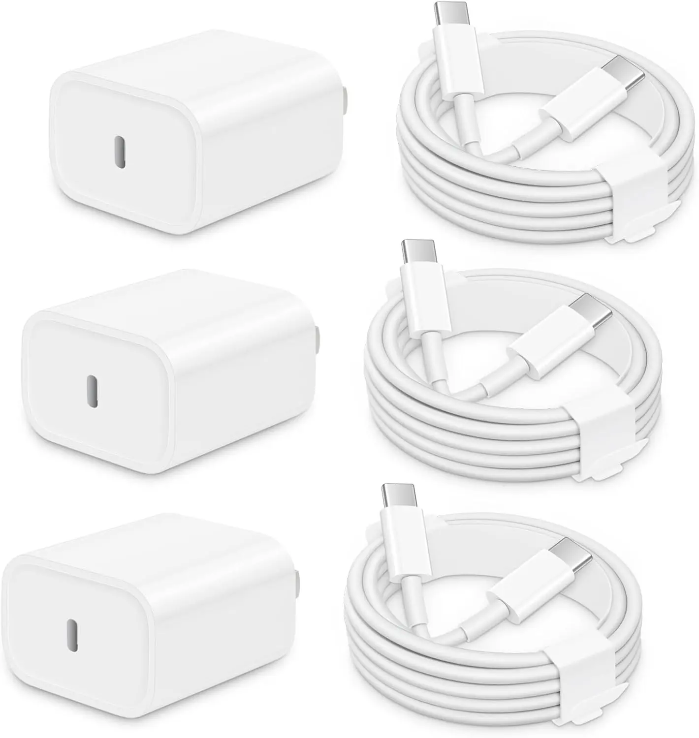 3 Pack i Phone 16 15 Charger Fast , 20W USB C Charger Block with 6FT Type C to C Cables Compatible with IP 16/16 Plus/16 Pro Max/15/15 Plus/15 Pro Max, i Pad Pro 12.9"/11"
