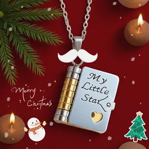 Star Blessing Necklace, book-shaped, high-gloss alloy plating, anti-oxidation charming necklace, Christmas and New Year gifts for your daughter — a pendant symbolizing blessings and love.Holiday Haul,
