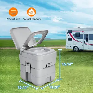 YITAMOTOR Portable Toilet 5.3 Gallon RV Travel Potty with Press Flush Pump Odorless Cleaning for Camping Boating Hiking Trips