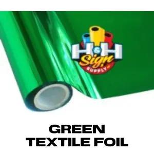 H&H Sign Supply Green Textile Foil 12" x 25 Foot Roll for Apparel & Paper Decorating Unique Decorative Dimension