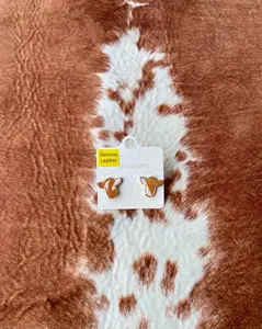 Cow Head Genuine Leather Fur Hide Earrings