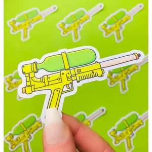 Retro Water Gun Sticker 80s Toys 90s Toys Sticker Nostalgic Sticker for Eighties Nineties Stickers